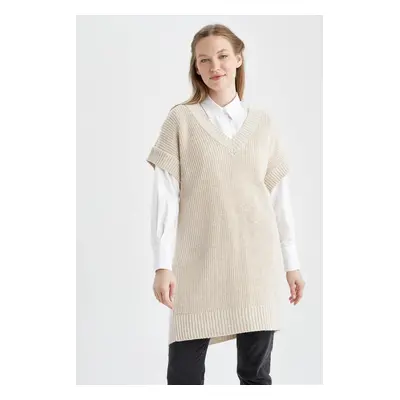 DEFACTO Relax Fit V-Neck Long Sweater