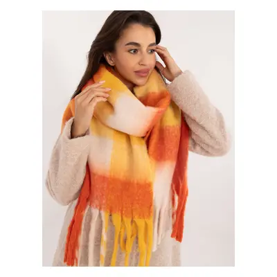 Orange and yellow thick winter scarf