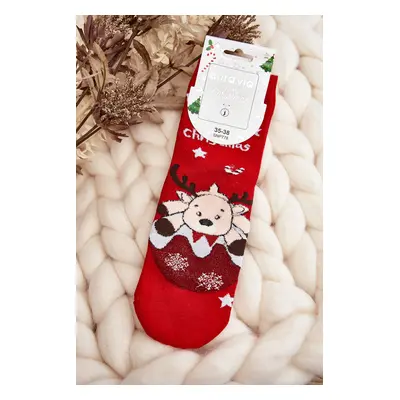 Women's Christmas Socks with Red Reindeer