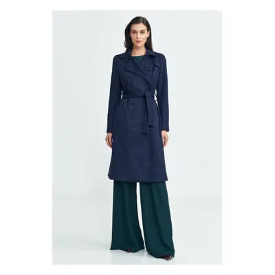 Nife Woman's Coat PL22 Navy Blue