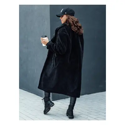 Women's winter coat GLAMFUR long fur black Dstreet