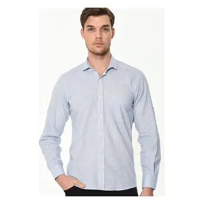 G625 DEWBERRY LINEN SHIRT-PLAIN BLUE