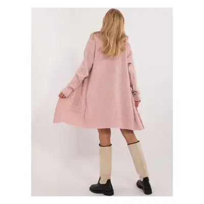 Light pink loose cardigan without fastening