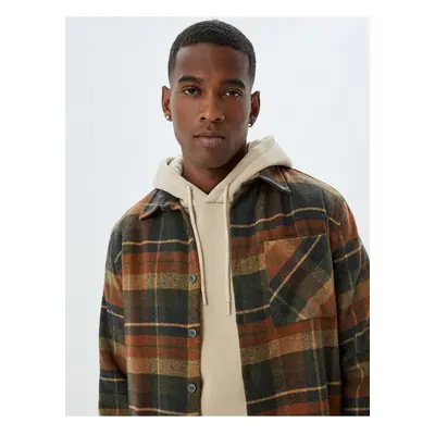 Koton Lumberjack Shirt Long Sleeve Pocket Detail Cotton Blend