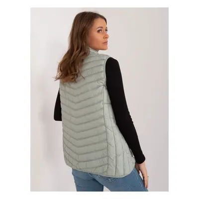 Women's pistachio vest without hood SUBLEVEL