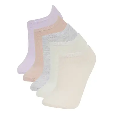 DEFACTO Women's Invisible 5-Pack Cotton Sneaker Socks