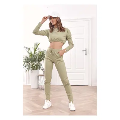 Basic khaki sports tracksuit