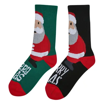 Christmas Santa Socks - 2-Pack Multicolored