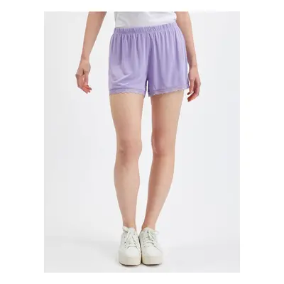 Orsay Light Purple Womens Shorts with Lace - Women