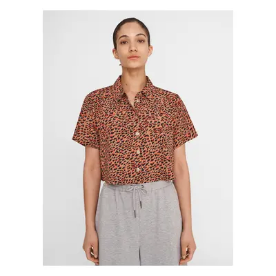 Brown patterned short shirt Noisy May Nika - Women