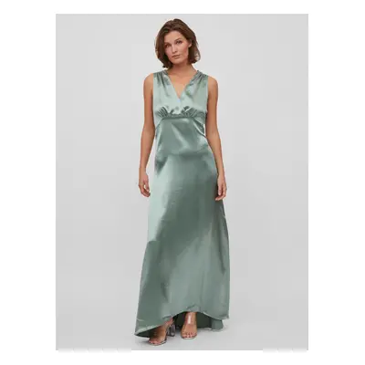 Green Ladies Satin Maxi-dresses VILA Sittas - Women