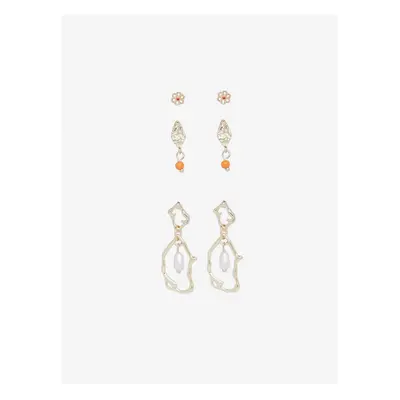 Set of three pairs of earrings in gold color Pieces Locca - Women's