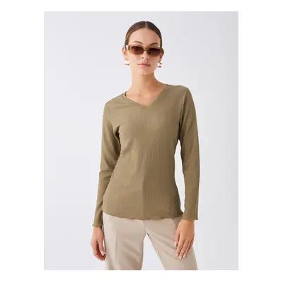 LC Waikiki V-Neck Plain Long Sleeve Women's Blouse