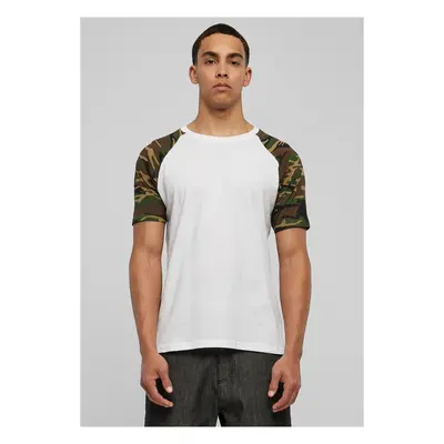 Raglan contrasting t-shirt wht/woodcamo