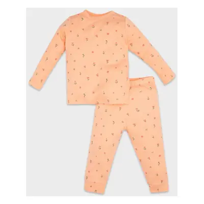 DEFACTO Baby Girl Floral Long Sleeve 2-Piece Pajama Set