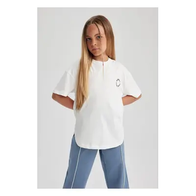 DEFACTO Girl Relax Fit Printed Short Sleeve T-Shirt