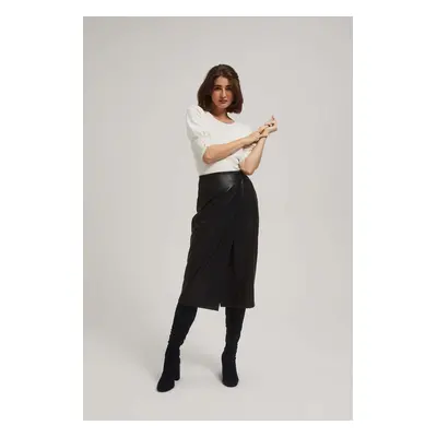 Midi skirt made of imitation leather