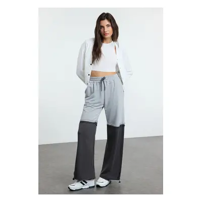 Trendyol Multicolored Color Blocked Loose Jogger Thick Knitted Sweatpants