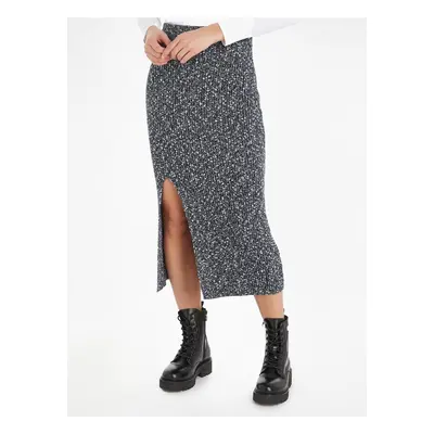 Navy blue women's sweater midi skirt with wool blend Tommy Hilfiger - Women