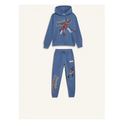 DEFACTO Boy 2-Piece Set Marvel Comics Hooded Sweatshirt Elastic Waist Tracksuit Bottoms