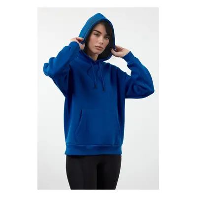 Trendyol Saks Thick Fleece Inside Oversize/Wide Fit Hooded Basic Knitted Sweatshirt