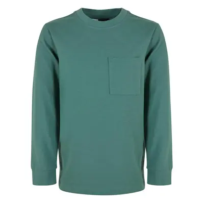 Boys' long-sleeved T-shirt with a green pocket