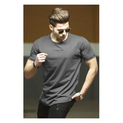 Madmext Men's Cotton Slim Fit T-shirt Smoked