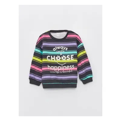 LC Waikiki Crew Neck Long Sleeve Printed Baby Girl Sweatshirt