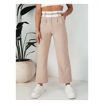 Women's wide trousers GINZOM, beige Dstreet