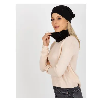 Women's black winter set with inscription