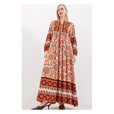 Bigdart Authentic Patterned Dress - M. Brown