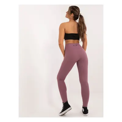 Dusty pink basic striped sports leggings