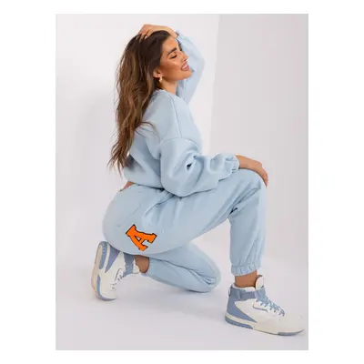 Light Blue and Fluoroorange Women's Tracksuit