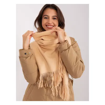 Beige plain women's scarf