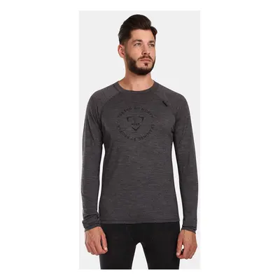 Men's functional T-shirt with long sleeves KILPI MAVORA TOP-M Dark grey