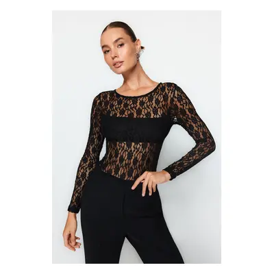 Trendyol Black Knitted Lace Body