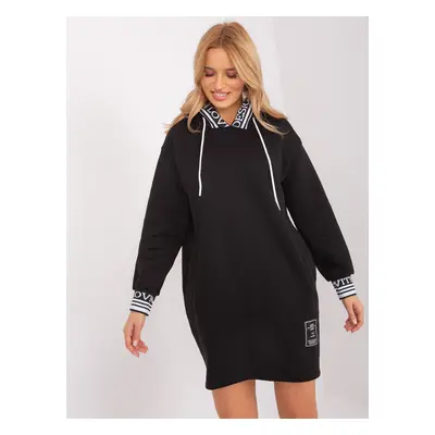 Black sweatshirt dress with pockets