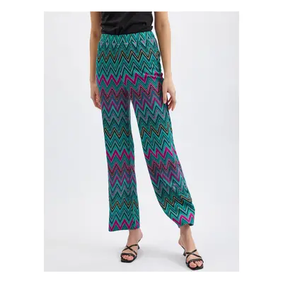 Orsay Pink-Green Ladies Patterned Pants - Women