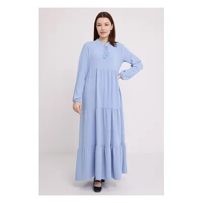 Bigdart Women&#39;s Blue Collar Lace-Up Viscose Length Hijab Dress