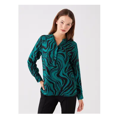 LC Waikiki Loose Collar Patterned Long Sleeve Women's Blouse