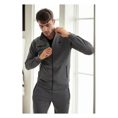 51357 Dewberry Plus Size Mens Tracksuit Set-ANTHRACITE