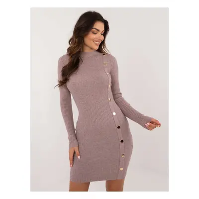 Light Purple Melange Knit Dress