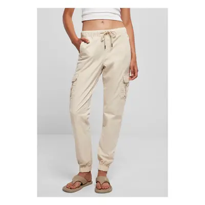 Women's Cargo Jogging Pants with High Waist whitesand