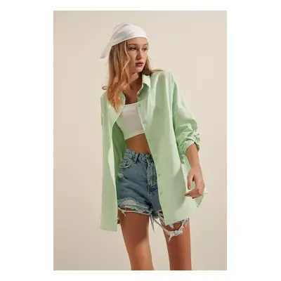 Bigdart Oversize Long Basic Shirt - E.green