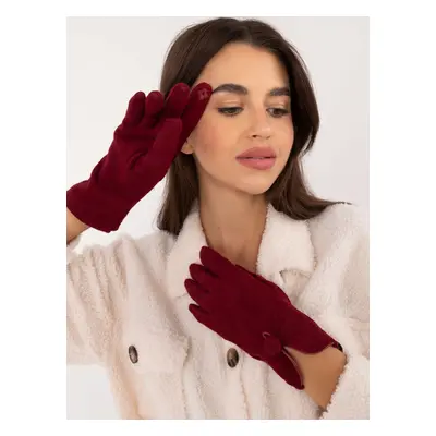 Burgundy women's gloves