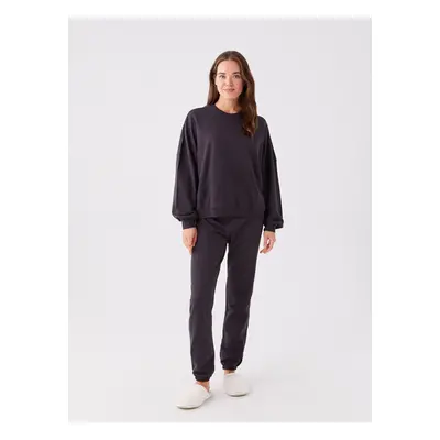 LC Waikiki Crew Neck Plain Long Sleeve Women's Pajama Set