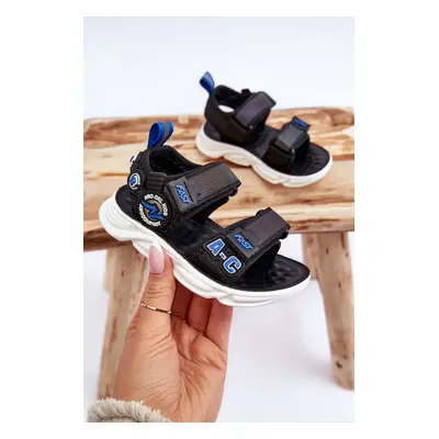 Children's light sandals Black and blue Maxel