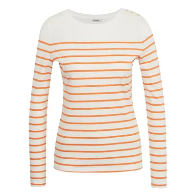 Orsay Orange and White Women Striped T-Shirt - Women