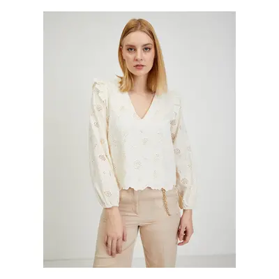 Beige Women's Patterned Blouse ORSAY - Ladies