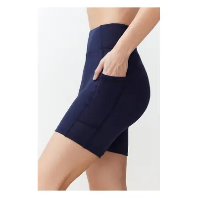 Trendyol Navy Blue Double Pocket Detailed Knitted Sports Shorts/Short Leggings